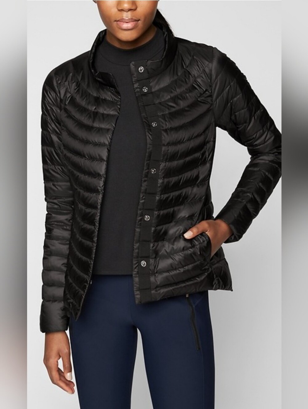 Size S - ATHLETA Lightweight Black Packable Goose Down Jacket - Women